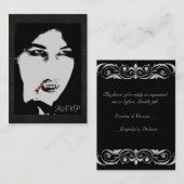 計算の吸血鬼の黒RSVPの名刺 エンクロージャーカード (正面/裏面)