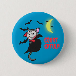計算のCatula  かわいいハロウィン猫のしゃれのイラストレーション 缶バッジ