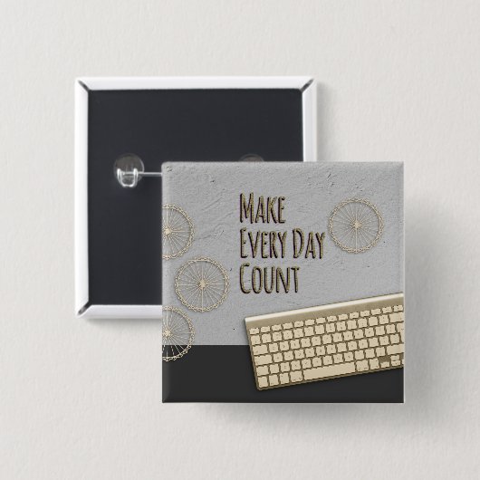 計算をダークグレーに毎日して下さい 缶バッジ (正面&裏面)