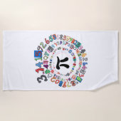 計算カラフルされた円周率の値 ビーチタオル (正面)