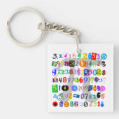 計算カラフルされたPiのおもしろい描写 キーホルダー (正面)