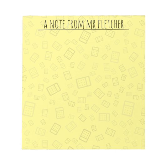 計算パタパーソナライズされたーンの注記 ノートパッド (正面)