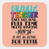 計算先生のみフルタイム数々のタスク スクエアシール (正面)