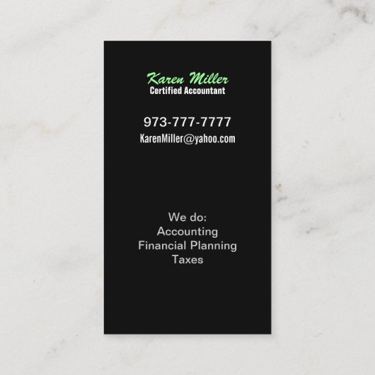 計算機の名刺 名刺 (裏面)