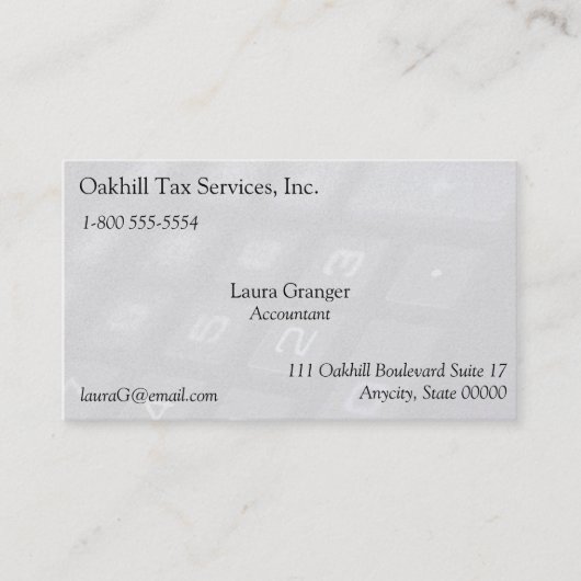 計算機の数鍵は衰退します 名刺 (正面)