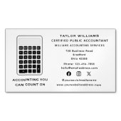 計算機会計士お金Acuaryソーシャルメディア マグネット名刺 (正面)