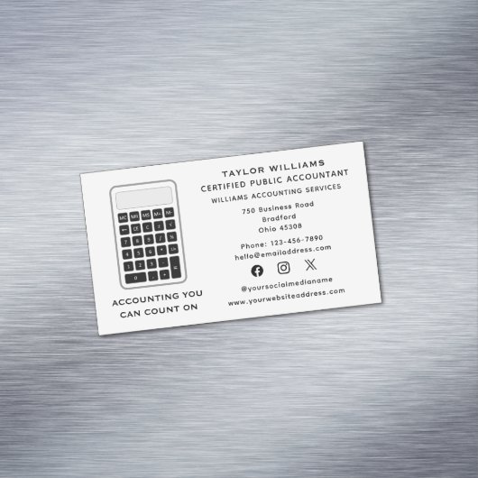 計算機会計士お金Acuaryソーシャルメディア マグネット名刺 (インサイチュ)