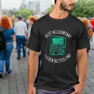 計算機手書き 会計士最高のパパブラック Tシャツ