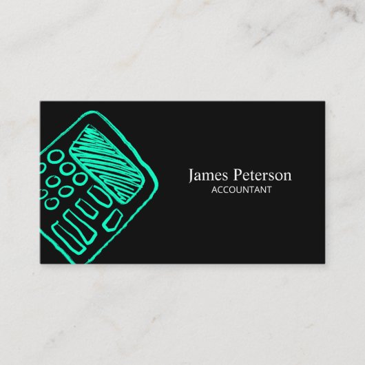 計算機手書き |黒 名刺 (正面)