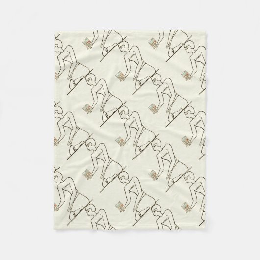 計算機持ちの会計士くしへ フリースブランケット (正面)