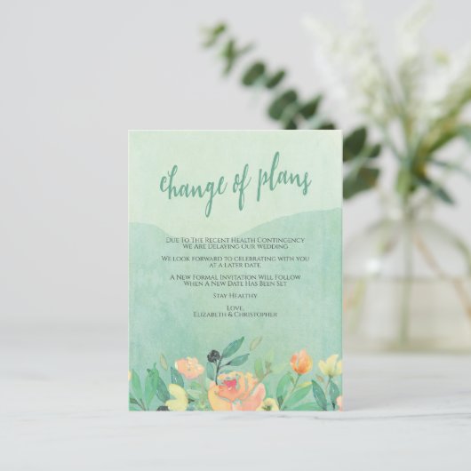 計結婚画変更延期 ポストカード (スタンド正面)