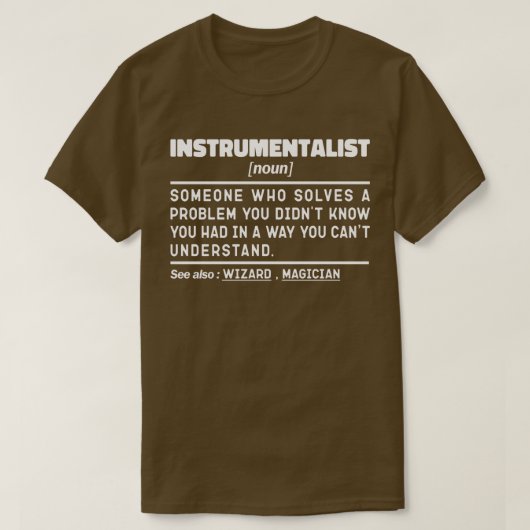 計装名詞楽器インストラクター おもしろい Tシャツ (デザイン正面)