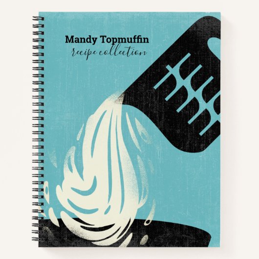 計量カップのしぶきパーソナライズされたレシピ ノートブック (正面)