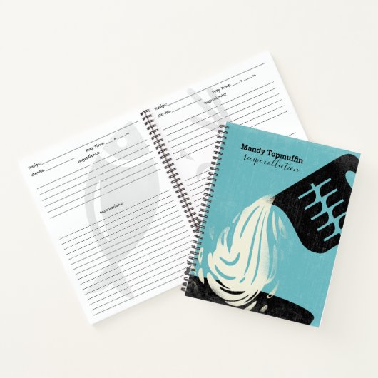 計量カップのしぶきパーソナライズされたレシピ ノートブック (内部)