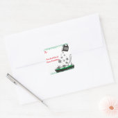 計量カップの注ぐ雪片のクリスマスのベーキング スクエアシール (封筒)