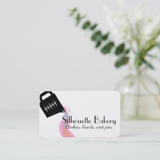 計量カップスプラッシュベーカリーベーキングパティシエ 名刺 (スタンド正面)