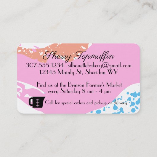 計量カップスプラッシュベーカリーベーキングパティシエ 名刺 (裏面)