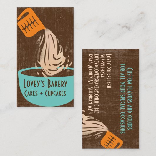 計量カップ注ぎの跳ね上がりベーキング 名刺 (正面/裏面)