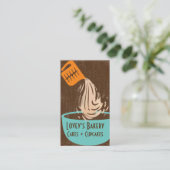 計量カップ注ぎの跳ね上がりベーキング 名刺 (スタンド正面)