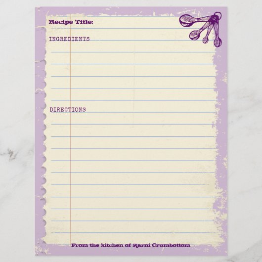 計量スプーンベーキングベーカリーパーソナライズされたレシピ (正面)