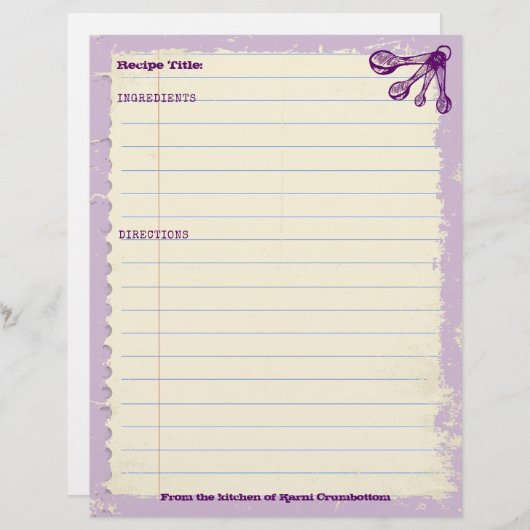 計量スプーンベーキングベーカリーパーソナライズされたレシピ (正面/裏面)