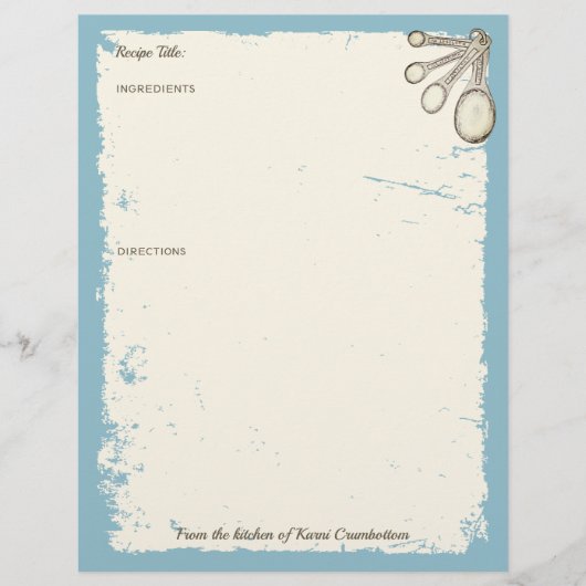 計量スプーンベーキングベーカリーパーソナライズされたレシピ (正面)