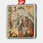 訓練された犬の行為の演劇ポスター メタルオーナメント (左)