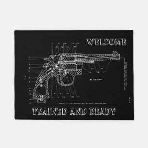 訓練される拳銃を撃ち、歓迎45の口径を用意して下さい ドアマット