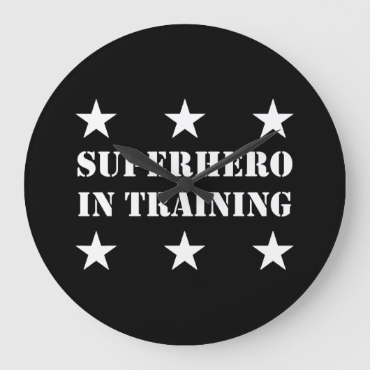 訓練のスーパーヒーロー ラージ壁時計 (正面)