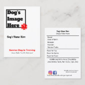 訓練のトレーディングカードの犬を整備して下さい 名刺 (正面/裏面)