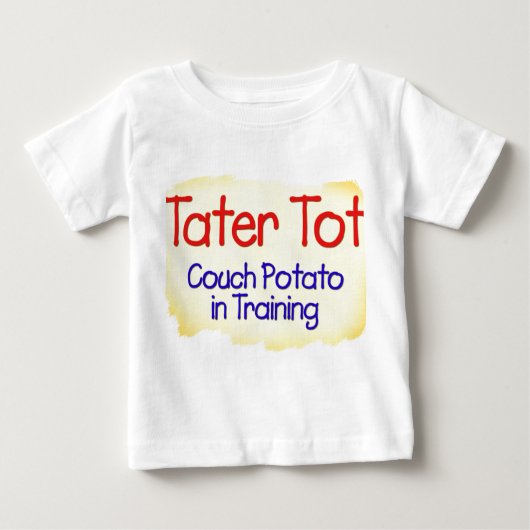 訓練の乳児のTシャツのTaterの幼児のカウチ・ポテト族 ベビーTシャツ (正面)