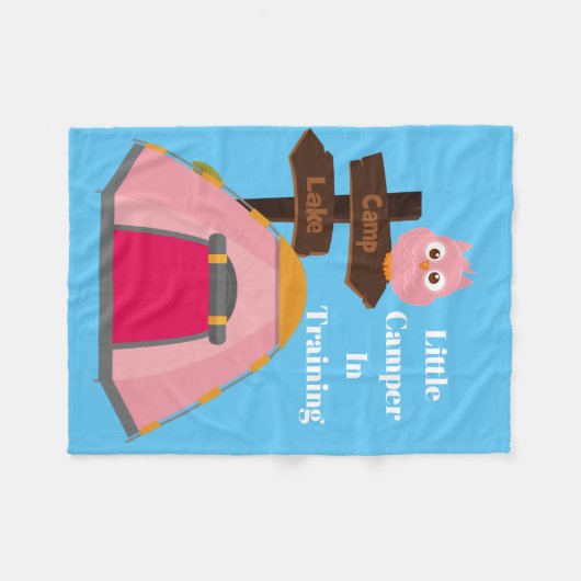 訓練の女の赤ちゃんの小さいキャンピングカー フリースブランケット (正面(横))