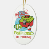 訓練の男の子の漁師 セラミックオーナメント (左)
