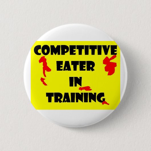 訓練の競争の食べる人 缶バッジ (正面)
