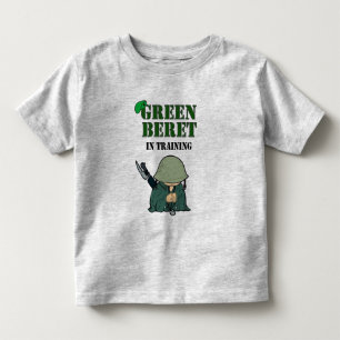 訓練の緑色のベレー帽 トドラーTシャツ