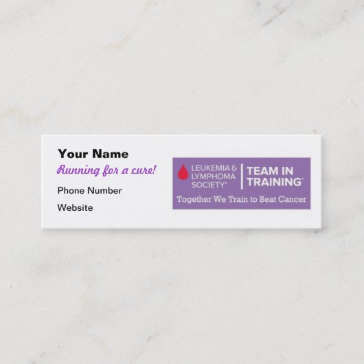 訓練の資金集めをするカードのチーム スキニー名刺 (正面)