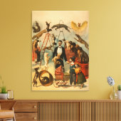 訓練を受けた犬の芝居のポスター キャンバスプリント (インサイチュ (リビング))