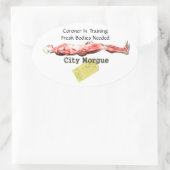 訓練を受けている検視官 楕円形シール (バッグ)