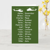 訓練ヘリコプターパイロットチョッパ音文字 カード (黄色い花)