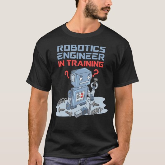 訓練ロボットのロボットおもしろい工学子供へ者 Tシャツ (正面)