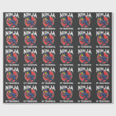 訓練中おもしろいの忍者キッド ラッピングペーパー (フラット)