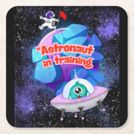 訓練中の宇宙飛行士 スクエアペーパーコースター