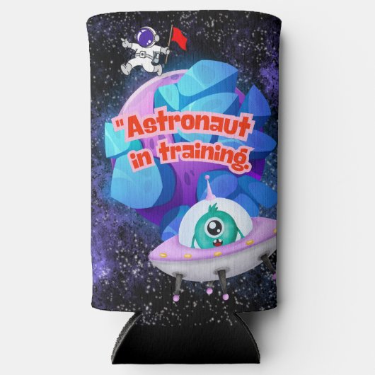 訓練中の宇宙飛行士 スリム缶クーラー (正面)