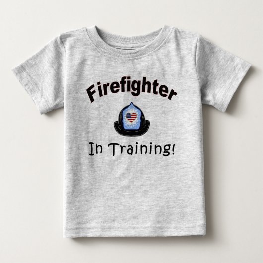 訓練中の消防士 ベビーTシャツ (正面)