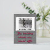 訓練車輪おもしろいレトロ卒業 案内ポストカード (スタンド正面)