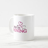 訓練-ピンクのナース コーヒーマグカップ (正面左)