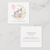 託児ユニコーンとムーンビジネスカード スクエア名刺 (正面/裏面)