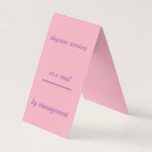 託児所のサービスによって折られる縦のテントの名刺 名刺 (裏面)