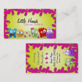 託児所の名刺-カラフルで小さいモンスター 名刺 (正面/裏面)