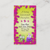 託児所の名刺-カラフルで小さいモンスター 名刺 (裏面)